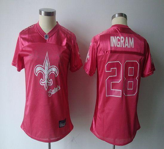 Saints #28 Mark Ingram Pink 2011 Women's Fem Fan NFL Jersey